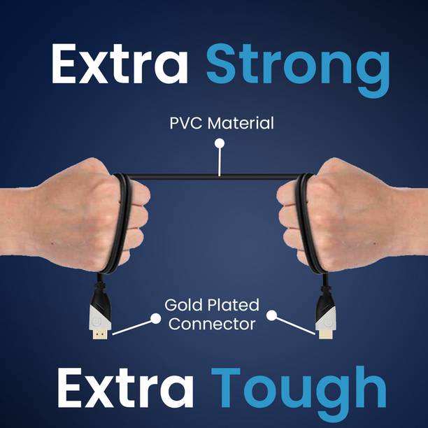 Portronics HDMI Cable 3 m Konnect Sync 4k 60Hz with Gold Plated Connectors