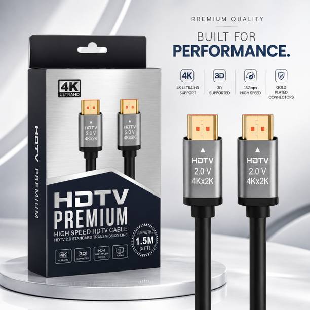 Orionis HDMI Cable 0.5 A 1.4 m 4K HDMI Cable HDMI Cable 1.5 Meter High Speed 4K Ultra HD HDMI 2.0 Cable with Ethernet | 18Gbps | HDR | ARC | 3D | Gold Plated Connectors
