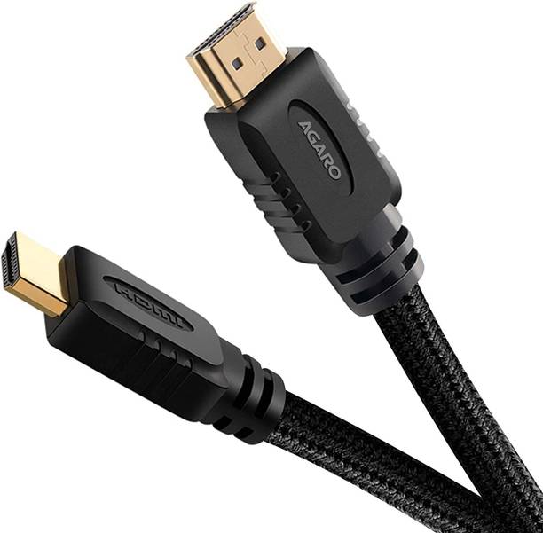 AGARO HDMI Cable 3 m HDMI to HDMI Cable 3 Meters, HDMI 2.1, Supports up to 48Gbps 8K@60Hz, Black