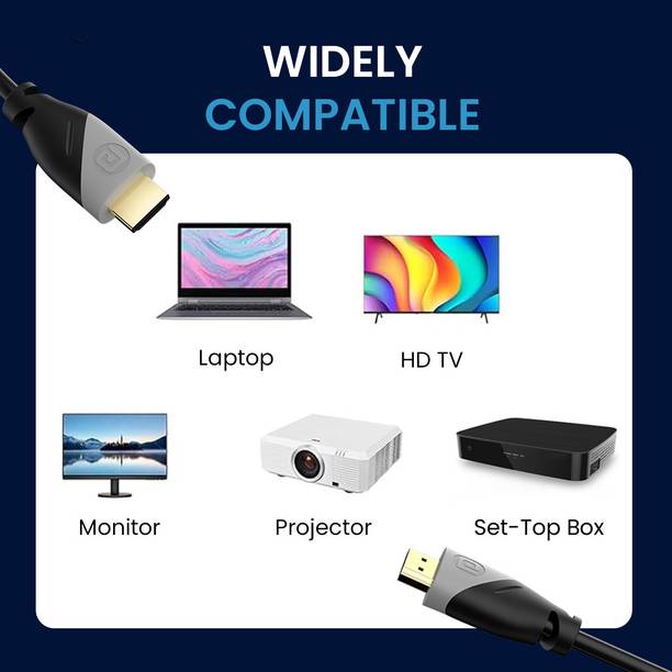 Portronics HDMI Cable 3 m Konnect Sync 4k 60Hz with Gold Plated Connectors