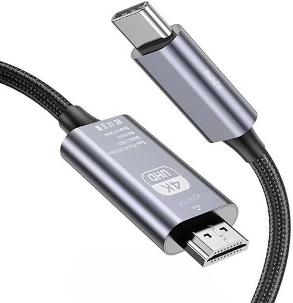 RuhZa HDMI Cable 1.8 m NA Usb C-To-Hdmi Cable, Type C-To-Hdmi 4K Adapter