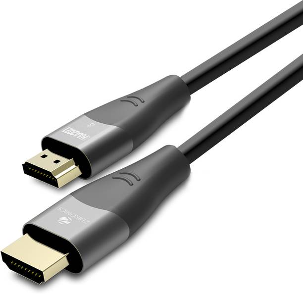 ZEBRONICS HDMI Cable 2 m ZEB-HAA2021 HDMI version 2.1 cable with 8K @ 60Hz, 4K @ 120Hz, eARC & CEC support, 3D compatible, 2 meters length, 48Gbps max