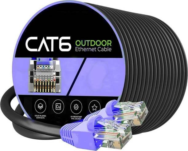 Sadow LAN Cable 10 m 10 Meter Cat6 RJ45 Ethernet Cable Solid Wire Internet Cable with Unshielded Twisted Pair (UTP) Upto 550MHZ (Black)