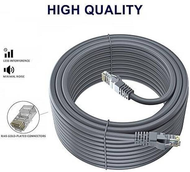 RAREGEAR LAN Cable 10 m LAN Cable with Gold Plated Connectors Supports Upto 1000Mbps Network Len Cable Cat6 Ethernet High Speed 550MHZ/10 Gigabit Speed UTP (10 Meter)