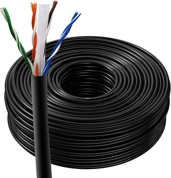 GITRU LAN Cable 100 m 100 Meter CAT6 24AWG CCA High Speed Outdoor Ethernet Lan Network Cable Twisted Pair