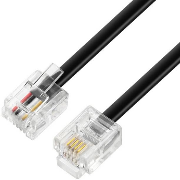 Octec LAN Cable 30 m m 4-Core RJ11 LAN Cable Flat Telephone Line Durable Transparent Crystal Head for Office Home Hotel Conference Wiring