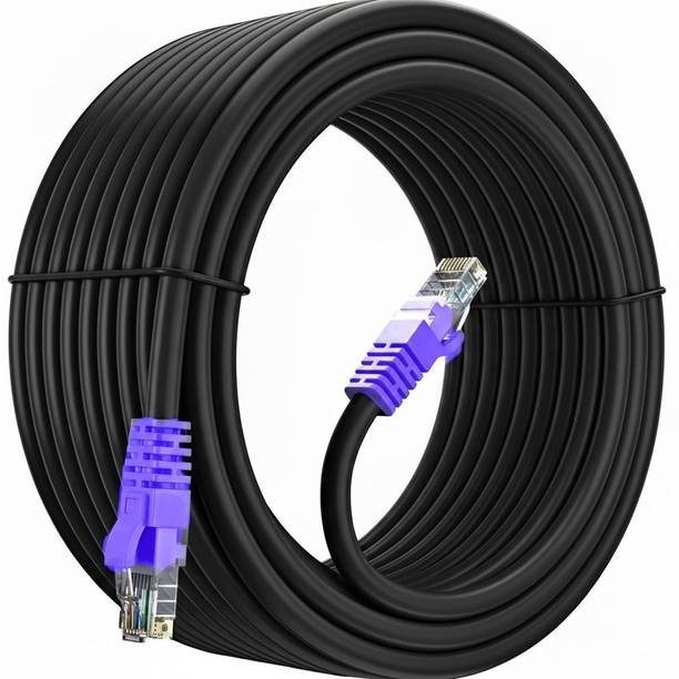 mynttik LAN Cable 5 m 50 Meter LAN Cable CAT6 Outdoor Direct Burial Solid RJ45 WaterproofUV Resistant