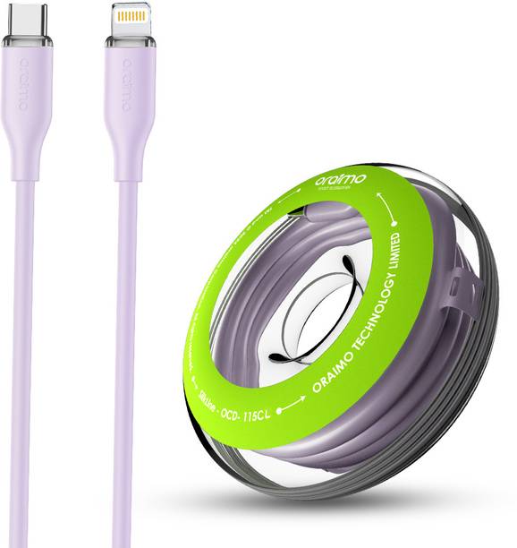 ORAIMO Lightning Cable 1 m 20W Type-C to Apple Fast Charging|1M Silicone Cable|Dustproof|Carry Case Included (OCD-115CL)