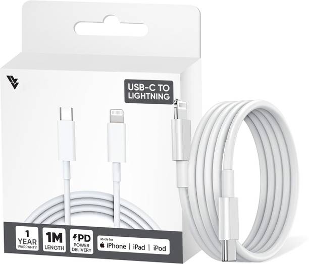 DR VAKU Lightning Cable 1 m Type C to Lightning USB Cable for Fast Charging and High Speed Data Transfer