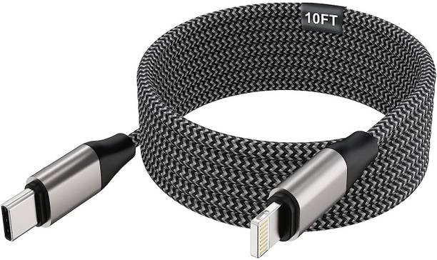FKU Lightning Cable 3 m 10ft Long Rapid Charger Sync USB TYPE C Wire Z3X