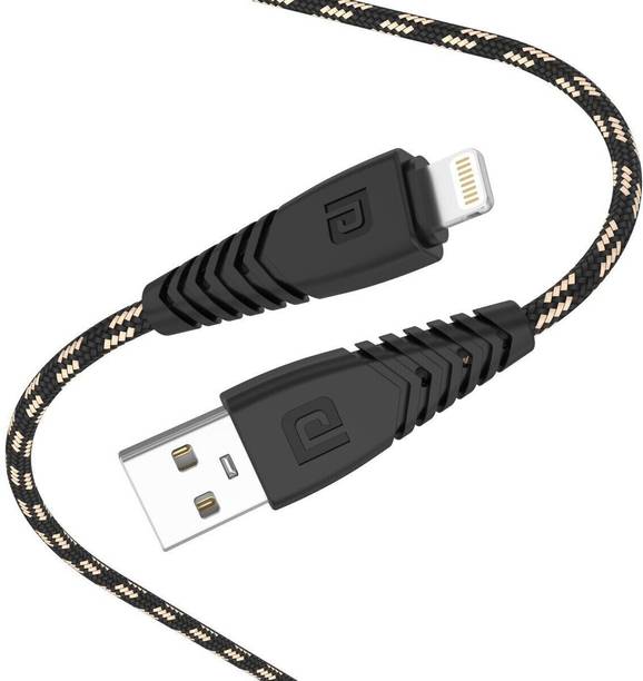 Portronics Lightning Cable 3 A 2 m Konnect Spydr with Fast Data Sync