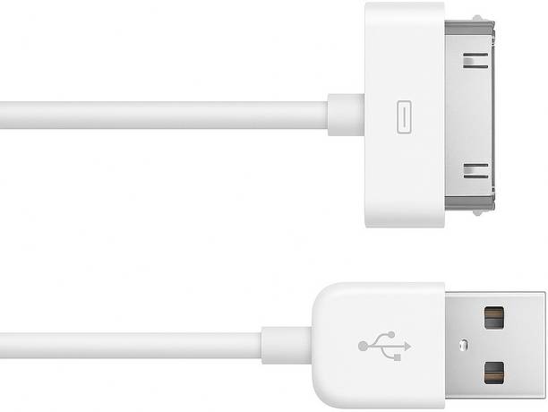 SANNO WORLD Lightning Cable 2.1 A 1 m PVC White 30-Pin Data Transfer Cable for iPhone 4S & iPad