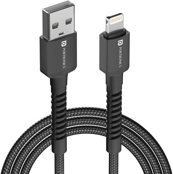 Portronics Lightning Cable 3 A 1 m Konenct X USB to 8 PIN Fast Charging Cable with 1M Length
