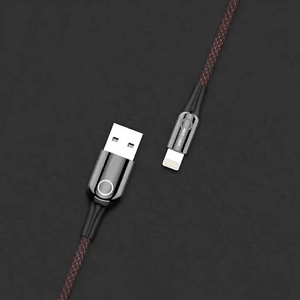NA ZI AZEN Lightning Cable 3 A 1 m Lightning Cable with Intelligent Led Light and Quick Charging Indicator