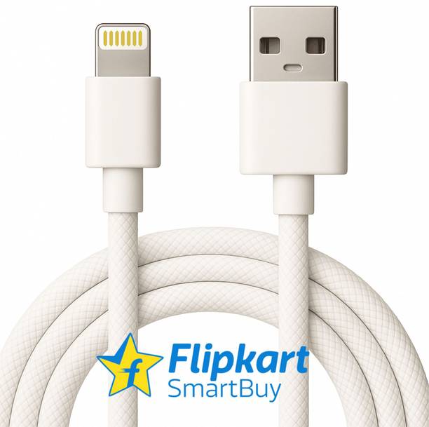Flipkart SmartBuy Lightning Cable 2.4 A 1 m Cotton Braided Original Quality 12W Usb to iphone cable Charging Data Cable, Replacement for Apple usb type a to lightning cable | Replacement for Apple Carplay Cable