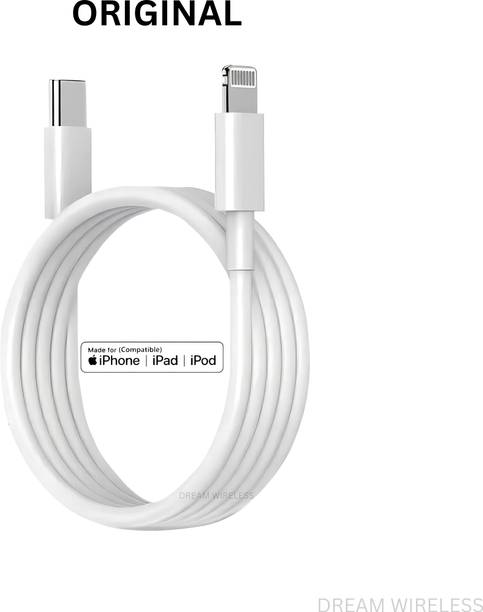 DreamWireless Lightning Cable 10 A 1 m Apple MFi Certified Original 20 watt PD for apple charger data cable compatible for Apple iphone 11 12 13 14 15 XR XS Max X SE SE2 and ipads