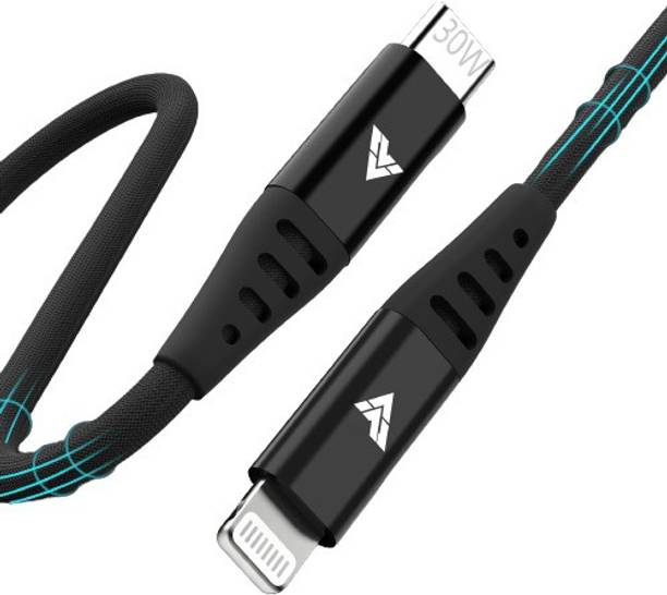 Vaku Luxos Lightning Cable 3.3 A 1.5 m PET Braided Duratuf Type C to iOS Fast Charging Cable Up to 30W with PD Technology