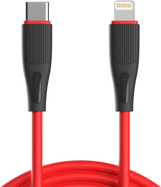 Portronics Lightning Cable 3 A 1 m Silklink 3A Type C to 8 Pin Fast charging Cable for Lightning Devices, Premium Silicon Cable