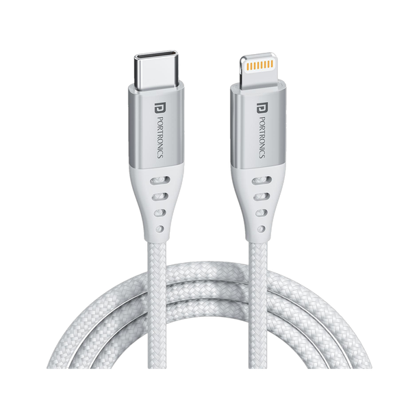 Portronics Lightning Cable 3 A 1 m Konnect L1 20W Type C to 8 Pin