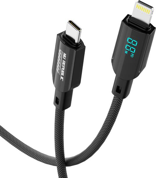 Nu Republic Lightning Cable 1.2 m Blaze Fusion Spot 33W With Led Display Type-C To Type-L Data Charging Cable