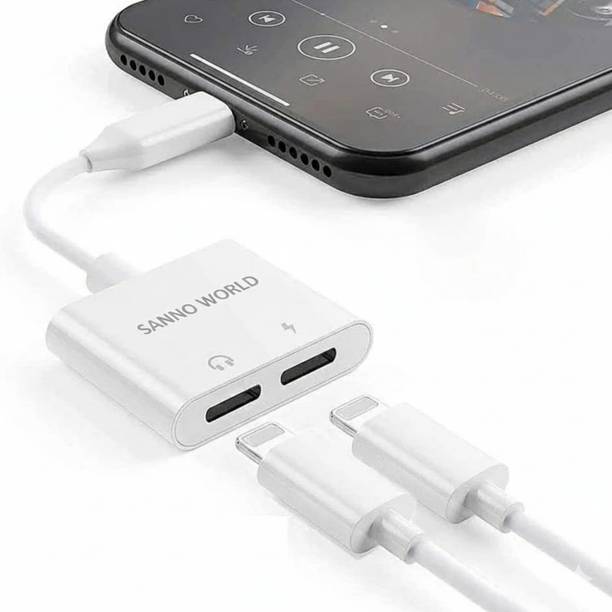 SANNO WORLD Lightning Cable 2.4 A 0.1 m [Audio+Charging] for iPhone Splitter Earphone Adapter Converter