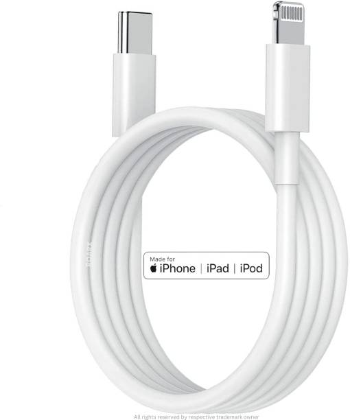 RoarX Lightning Cable 3 A 1 m PVC 20 W PD Fast Charging Type C to Lightning Cable Compatible for iPhone 11, iPhone X, iPhone XR, iPhone 12, iPhone 12 Pro, iPhone 12 mini, iPhone 13 , iPhone 13 Pro, iPhone 13 Pro Max, iPhone 14, iPhone 14 plus, iPhone 14 pro, iPhone 14 pro max fast charging for apple data cable c type