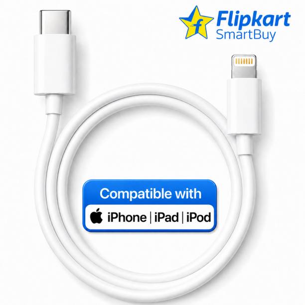 Flipkart SmartBuy Lightning Cable 3 A 1 m TPE Original Quality 20W Lightning Type C to Lightning Fast Charging Data Cable, Replacement for Apple charger iphone lightning cable | C to Lightning Cable