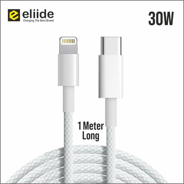 ELIIDE Lightning Cable 6 A 1 m 14T Type C To IOS 30W PD Fast Charging Nylon Braided