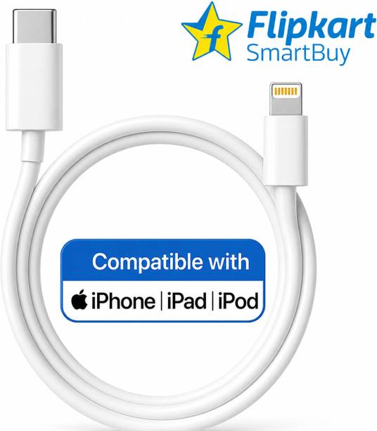 Flipkart SmartBuy Lightning Cable 3 A 1 m TPE Original Quality 20W USB C Type C to Lightning Fast Charging Data Cable, Replacement for Apple charger lightning cable | C to Lightning Cable