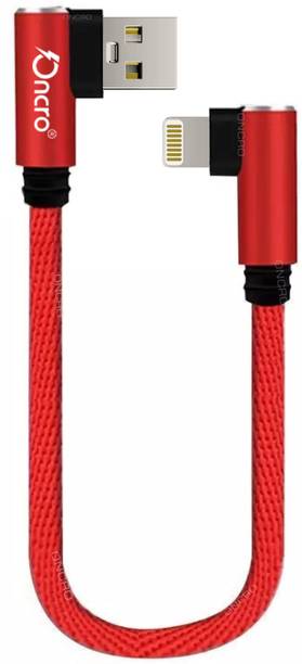 ONCRO Lightning Cable 2 A 0.25 m L shape 90 degree right angle short small USB power bank cable for iphone 12 pro