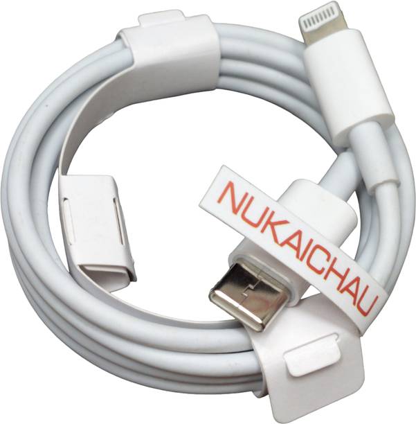 NUKAICHAU Lightning Cable 6.5 A 1.17 m Copper Braiding Type-C to Lightning Cable for iPhones, iPads, Airpods & iPods Series.