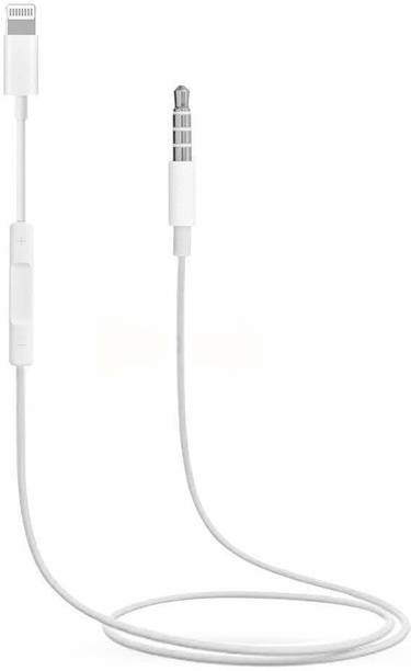 SANNO WORLD Lightning Cable 1 m copper briding Lightning to 3.5MM AUX Audio Cable with Volume Control Aux Cable for Car, Hi-Fi