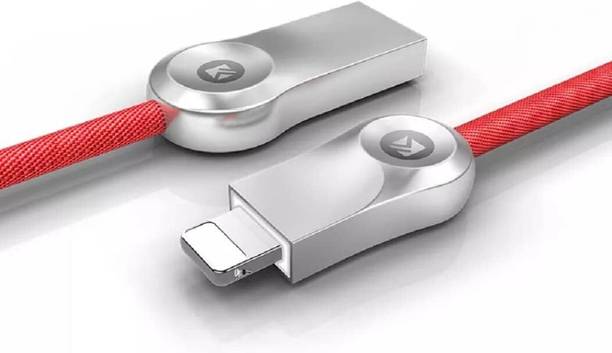 JERN Lightning Cable 2.1 A 1 m Premium LED Light Cable 1m Fast Charging Zinc Alloy Braided iPhone Cable