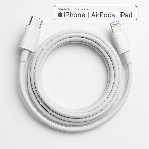 RVAT Lightning Cable 3 A 1 m NA Type-C to Lightning Compatible Charging Cable | fast charging