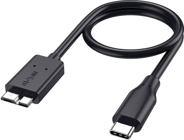 RTS Micro USB Cable 0.5 m usb c hard drive cable USB C Type C to Micro-B USB 3.0 Cable, 10Gbps Fast Charging & Syncing Cord Compatible with Portable External Hard Drives WD, Seagate Expansion, Toshiba, LaCie, Maxtor, 50 CM