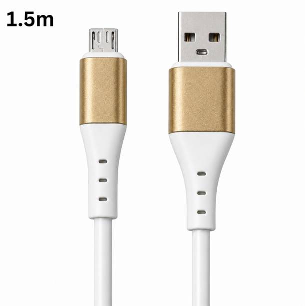 Sulania Micro USB Cable 2.4 A 1.5 m PVC 2.4A Stylish Micro USB Charging Cable Golden