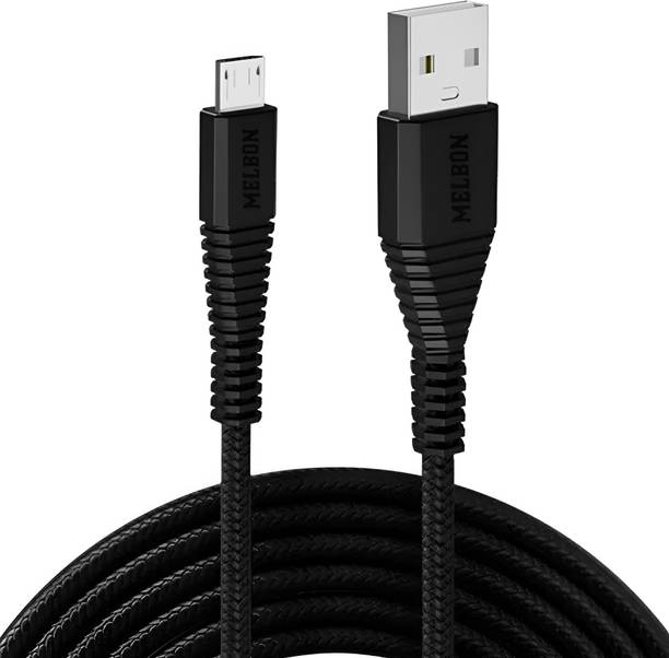 Melbon Micro USB Cable 1 m Micro USB Cable - 1.5m Fast Charge Braided USB Type-B Cable for Smartphones Data Sync (Black))