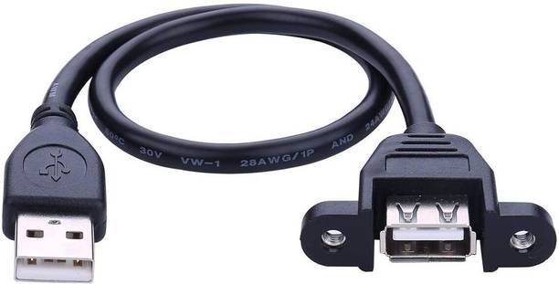 PAC Micro USB Cable 2 A 0.3 m PP 30cm USB 2.0 Male to Female Extension Cable with Panel Mount Screw