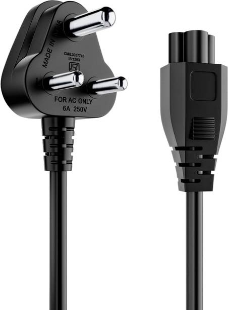 Portronics Power Cord 1.2 m Konnect G3 Laptop Power Cord,1.2m Long, Clover Leaf Shape for Laptop Charger