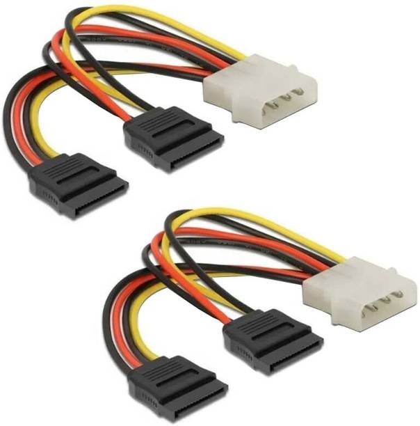 Paruht Power Sharing Cable 0.15 m [2 pcs] 4 Pin Molex to Dual SATA Power Y Cable Adapter