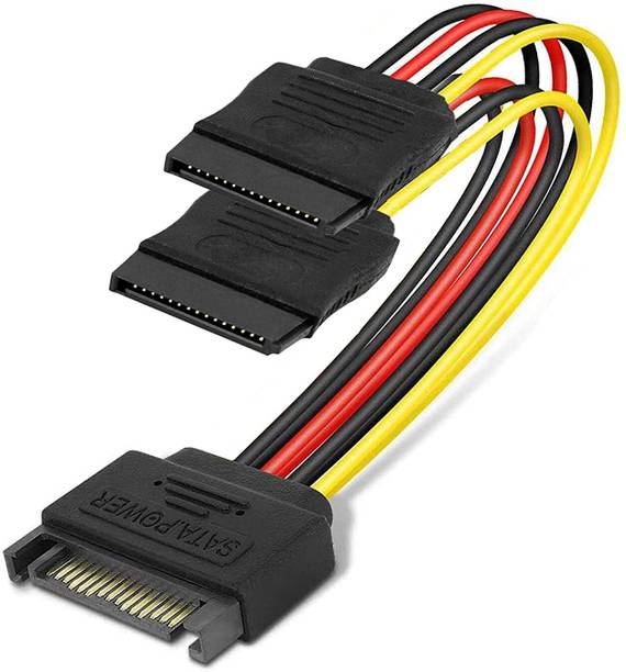 SVDK Power Sharing Cable 0.15 m 15Pin SATA Power Y-Splitter Cable for Internal Hard Disk DVD Player Adapter
