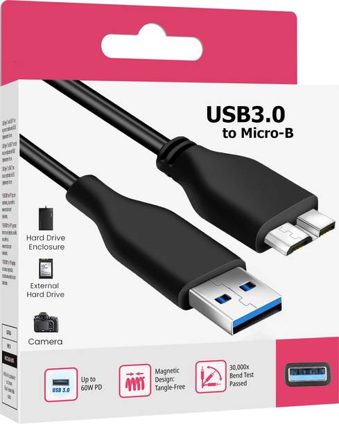 HexaGear Power Sharing Cable 3 A 1 m Copper Braiding Efficient USB 3.0 HDD Cable – Quick, Reliable Data Transfers
