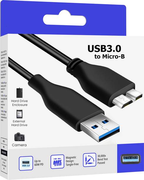 HexaGear Power Sharing Cable 3 A 1 m Copper Braiding Reliable USB 3.0 Data Cord for Hard Disk Drive – Fast & Durable