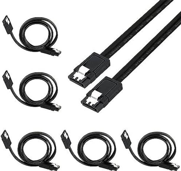 SVDK Power Sharing Cable 0.45 m SATA 3 Data Cable with One Side Locking Latch Compatible for SSD | HDD | Black