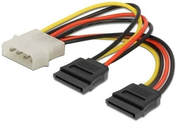 Paruht Power Sharing Cable 0.15 m 4 Pin Molex to Dual SATA Power Y Cable Adapter