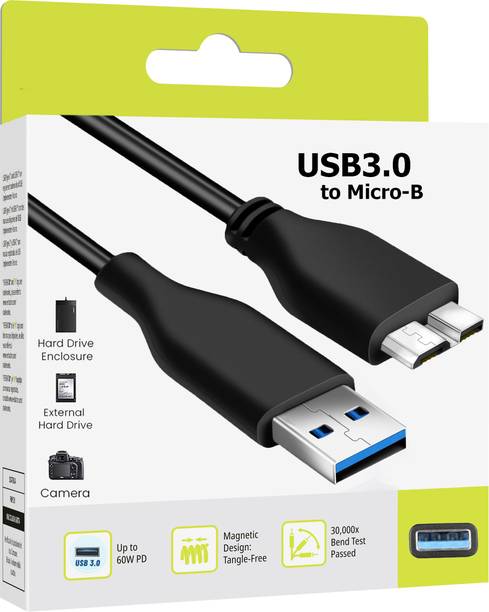 HexaGear Power Sharing Cable 3 A 1 m Copper Braiding Long Life USB 3.0 Data Cable for HDD – Fast & Smooth Transfers