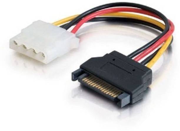 ULTRABYTES Power Sharing Cable 0.2 m SATA 15 Pin Male Power to 4 pin Molex Female Convert Connect SATA to Molex Cable