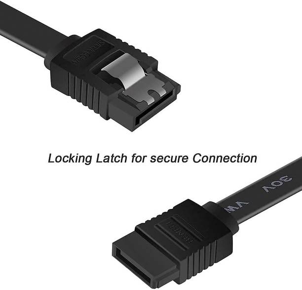 JDS PREMIUM Power Sharing Cable 0.5 m SATA Cable III 6Gbps Straight HDD SDD Data Cable with Locking Latch 16 Inch Compatible for SATA HDD, SSD, CD Driver, CD Writer