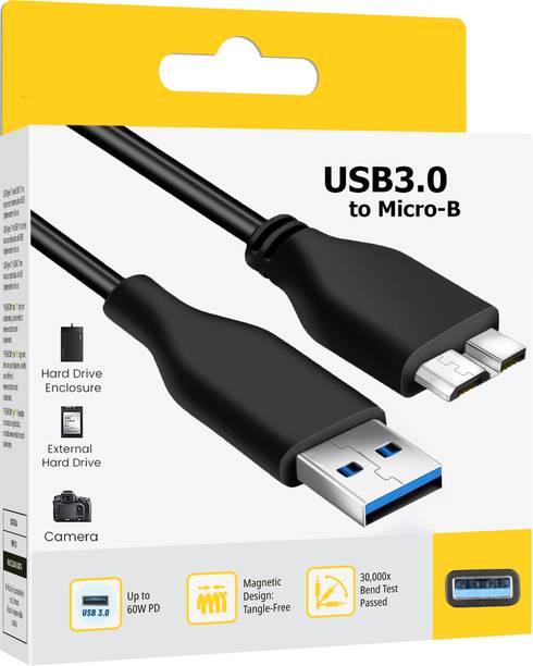 HexaGear Power Sharing Cable 3 A 1 m Copper Braiding Heavy Duty USB 3.0 Hard Drive Cable – Smooth Data Flow