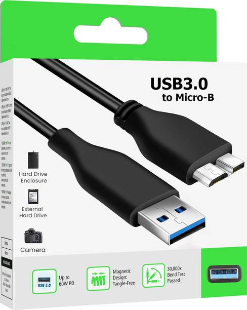 SANNO WORLD Power Sharing Cable 3 A 1 m Copper Braiding Reliable Build USB 3.0 Data Cable for External HDD